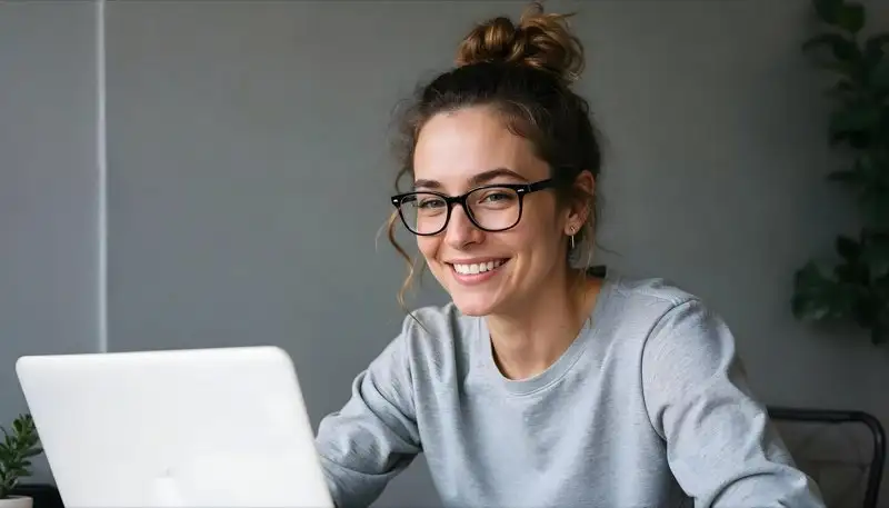 A learner working on a laptop